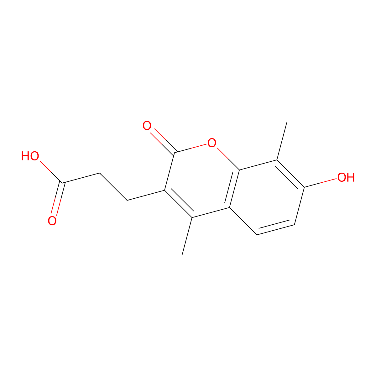 3-(7-hydroxy-4,8-dimethyl-2-oxo-2H-chromen-3-yl)propanoic acid molecular structure, CAS 500204-30-8