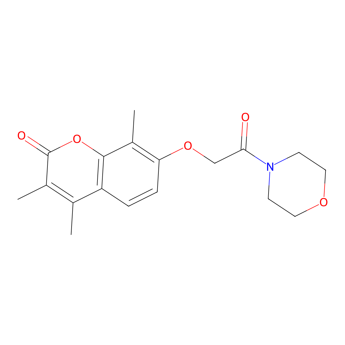 3,4,8-Trimethyl-7-(2-morpholin-4-yl-2-oxoethoxy)chromen-2-one molecular structure, CAS 500204-32-0