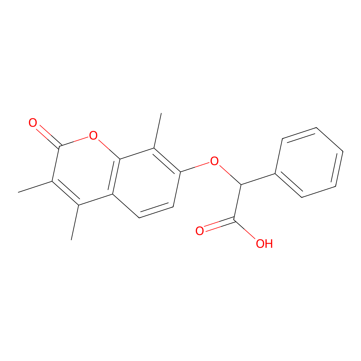 phenyl[(3,4,8-trimethyl-2-oxo-2H-chromen-7-yl)oxy]acetic acid molecular structure, CAS 500204-36-4
