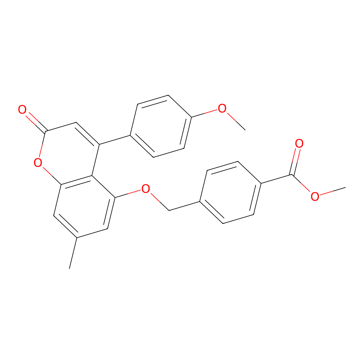 methyl 4-({[4-(4-methoxyphenyl)-7-methyl-2-oxo-2H-chromen-5-yl]oxy}methyl)benzoate molecular structure, CAS 500204-38-6