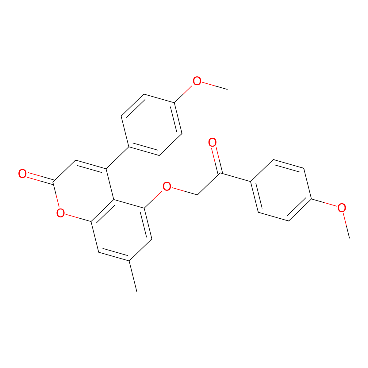 4-(4-methoxyphenyl)-5-[2-(4-methoxyphenyl)-2-oxoethoxy]-7-methyl-2H-chromen-2-one molecular structure, CAS 500204-39-7