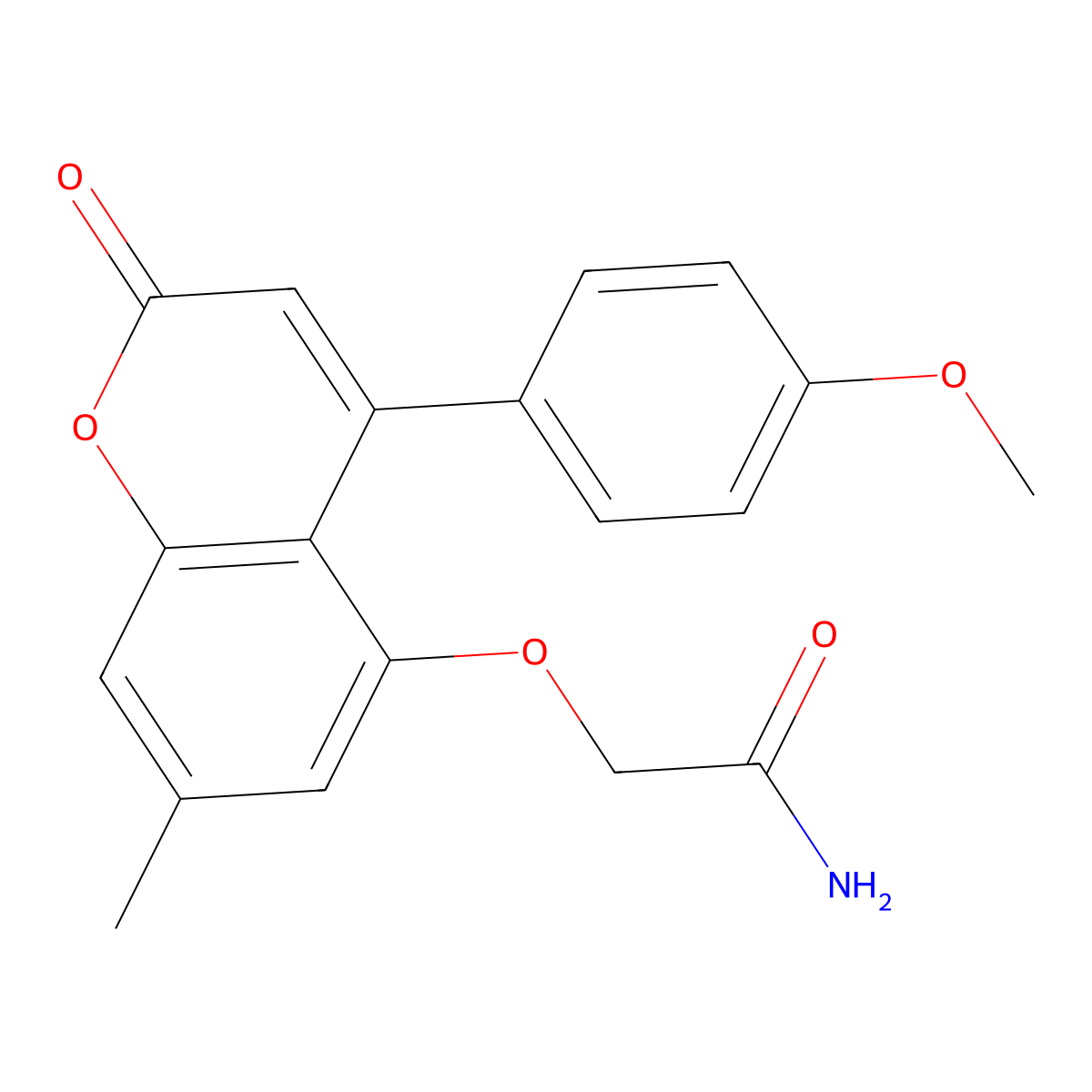 2-{[4-(4-methoxyphenyl)-7-methyl-2-oxo-2H-chromen-5-yl]oxy}acetamide molecular structure, CAS 500204-40-0