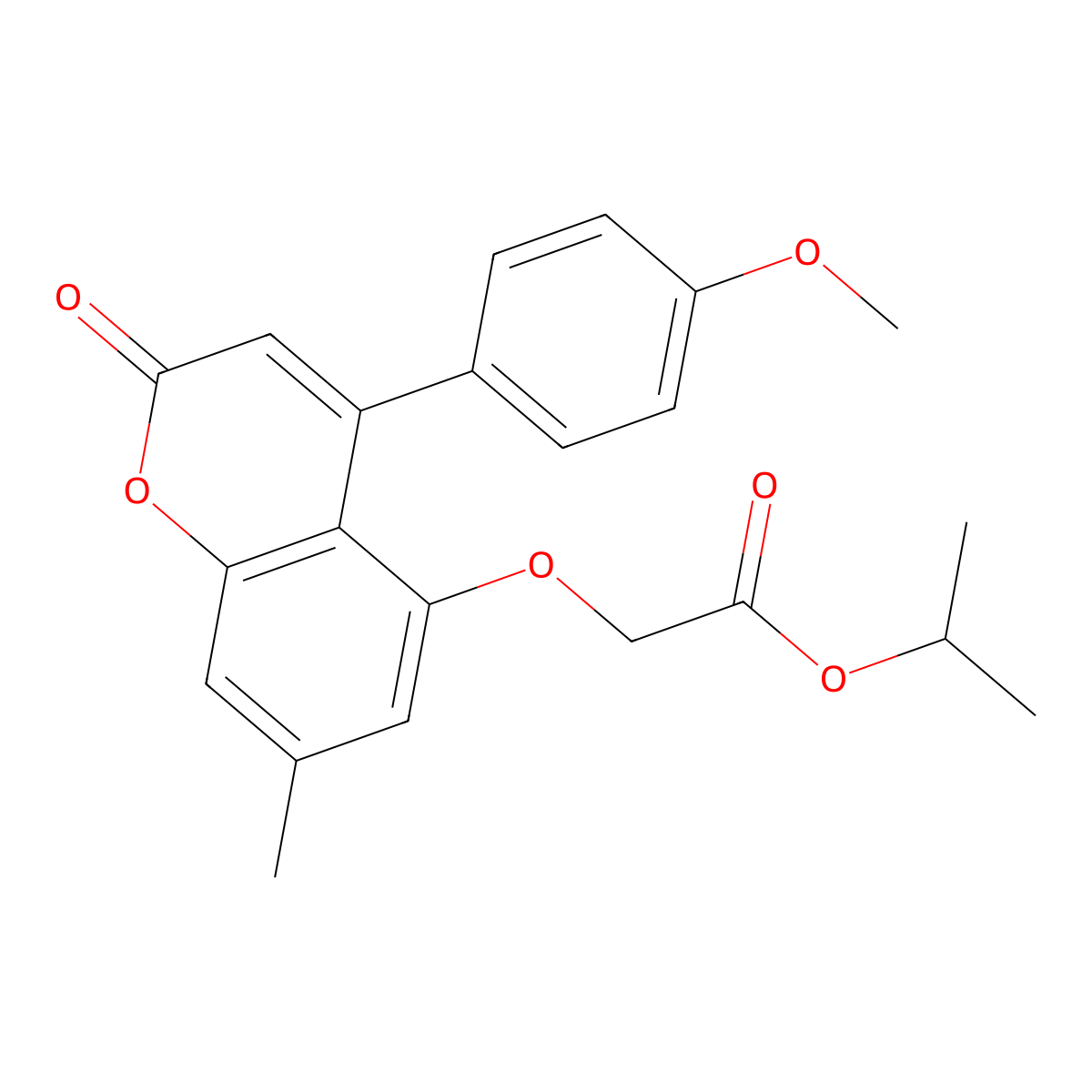 isopropyl 2-{[4-(4-methoxyphenyl)-7-methyl-2-oxo-2H-chromen-5-yl]oxy}acetate molecular structure, CAS 500204-41-1