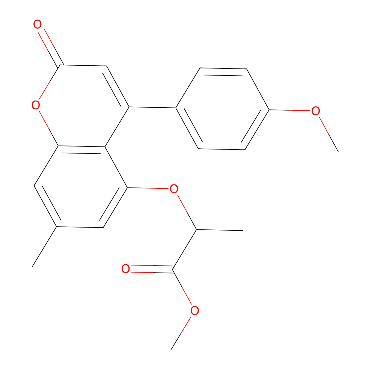 methyl 2-{[4-(4-methoxyphenyl)-7-methyl-2-oxo-2H-chromen-5-yl]oxy}propanoate molecular structure, CAS 500204-42-2