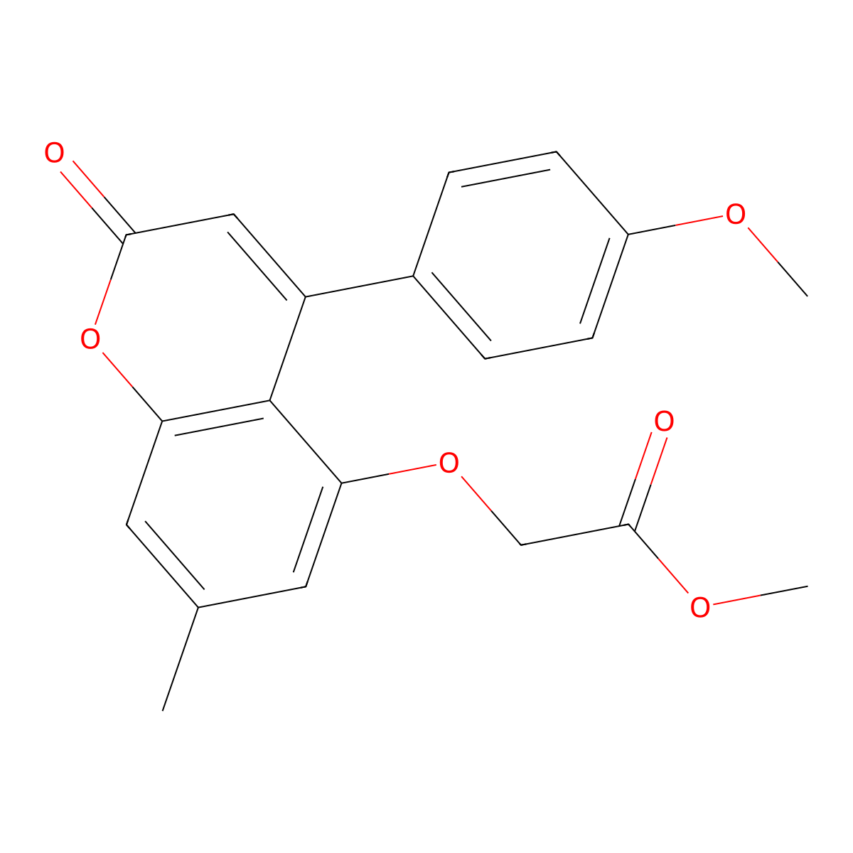 Methyl 2-[4-(4-methoxyphenyl)-7-methyl-2-oxochromen-5-yl]oxyacetate molecular structure, CAS 500204-43-3