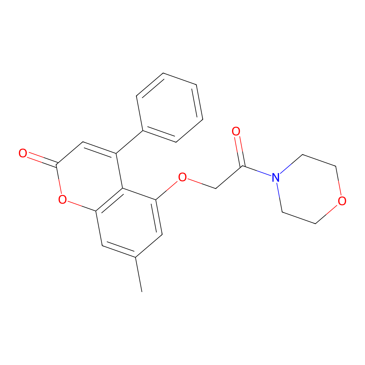 7-methyl-5-[2-(morpholin-4-yl)-2-oxoethoxy]-4-phenyl-2H-chromen-2-one molecular structure, CAS 500204-59-1
