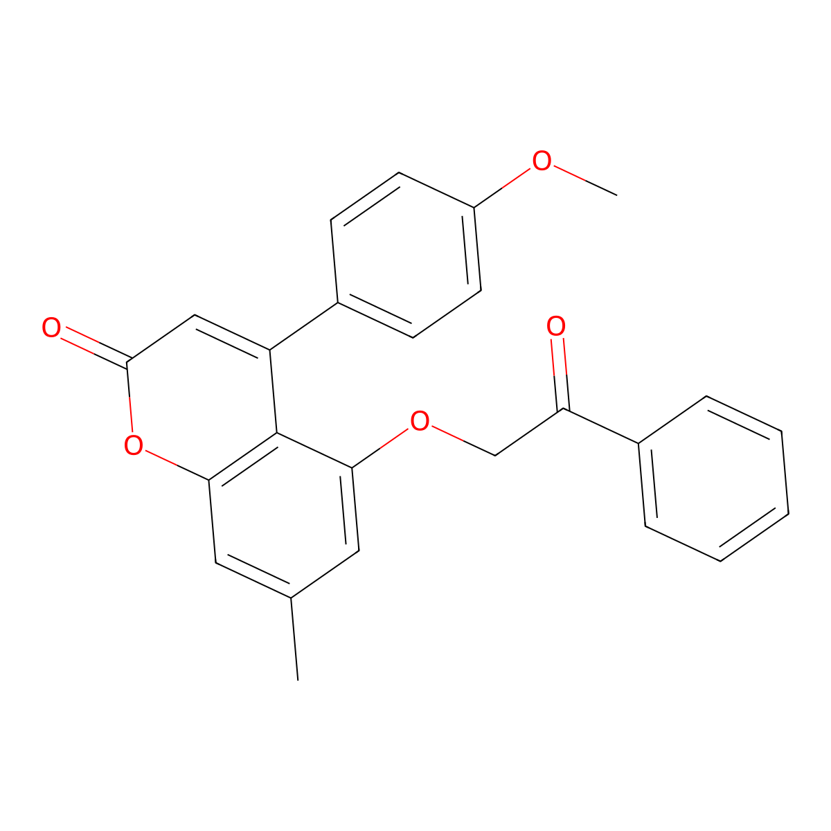 4-(4-methoxyphenyl)-7-methyl-5-(2-oxo-2-phenylethoxy)-2H-chromen-2-one molecular structure, CAS 500204-65-9