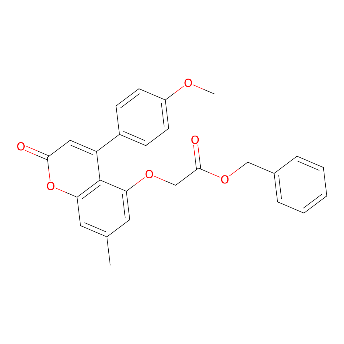 benzyl {[4-(4-methoxyphenyl)-7-methyl-2-oxo-2H-chromen-5-yl]oxy}acetate molecular structure, CAS 500204-66-0