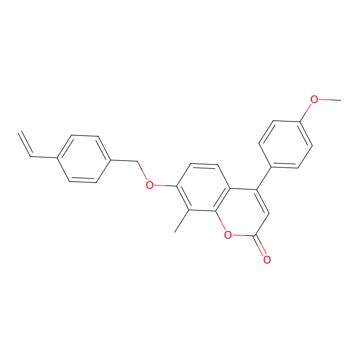 4-(4-methoxyphenyl)-8-methyl-7-[(4-vinylbenzyl)oxy]-2H-chromen-2-one molecular structure, CAS 500204-72-8