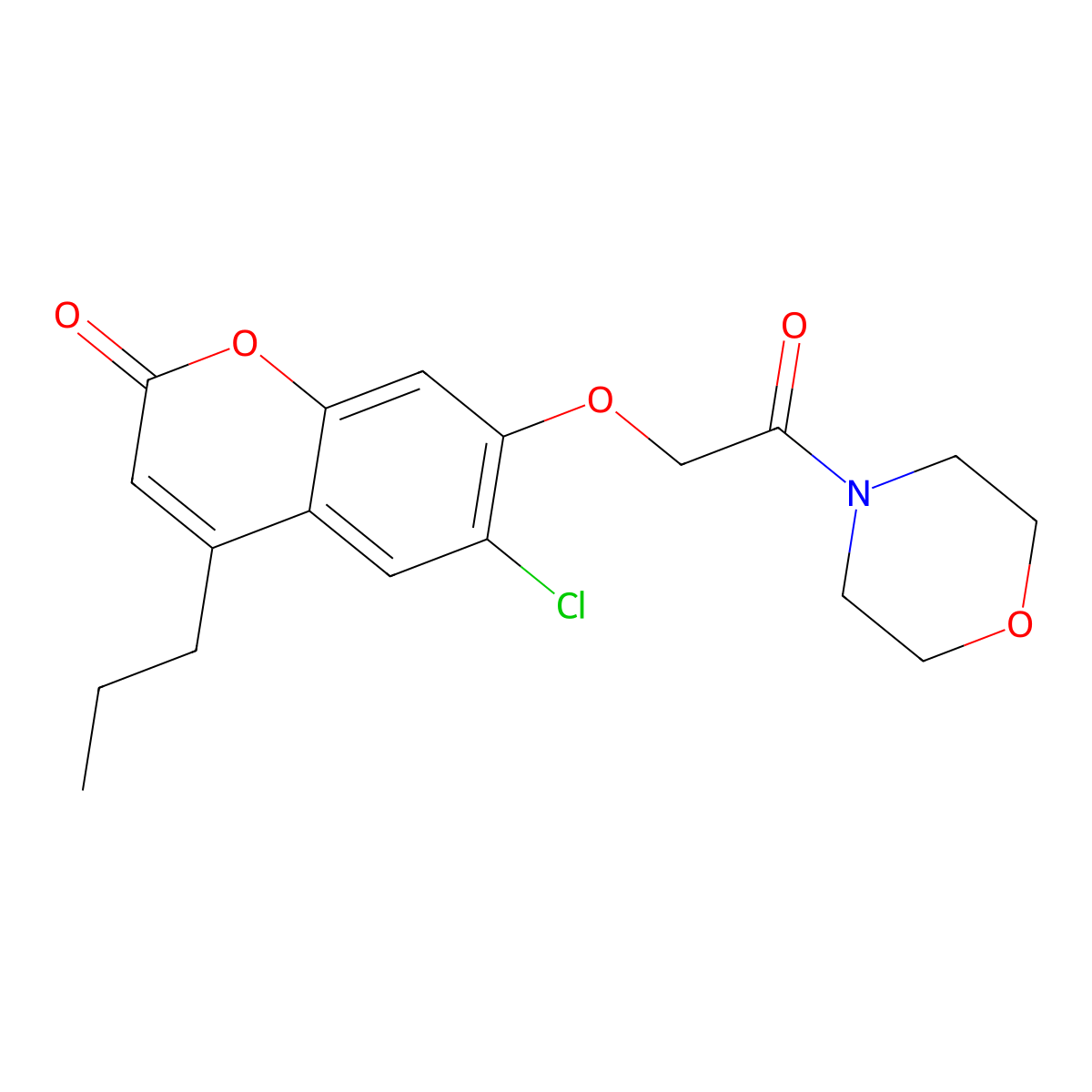 6-Chloro-7-(2-morpholin-4-yl-2-oxo-ethoxy)-4-propyl-chromen-2-one molecular structure, CAS 500204-74-0