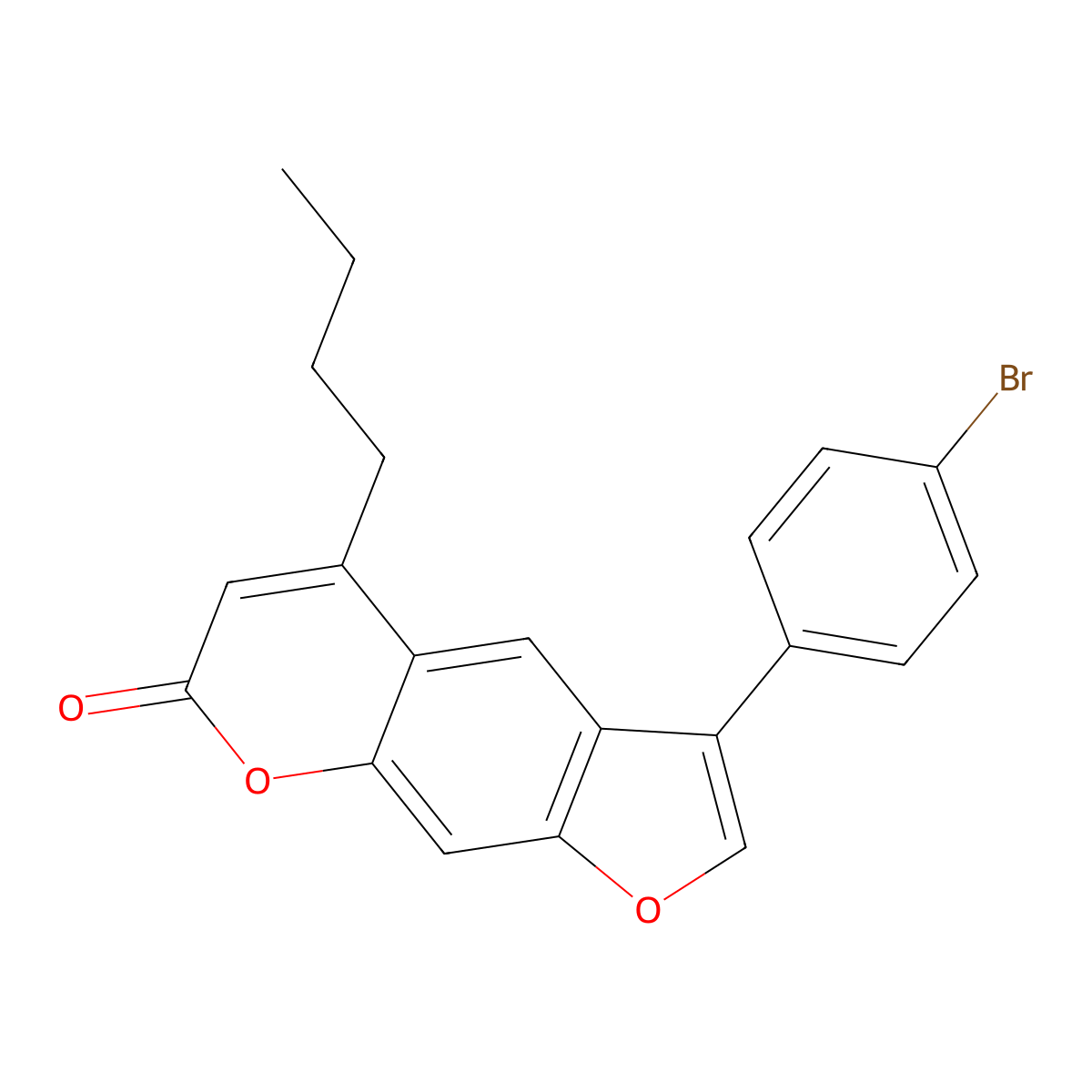 3-(4-bromophenyl)-5-butyl-7H-furo[3,2-g]chromen-7-one molecular structure, CAS 500204-80-8