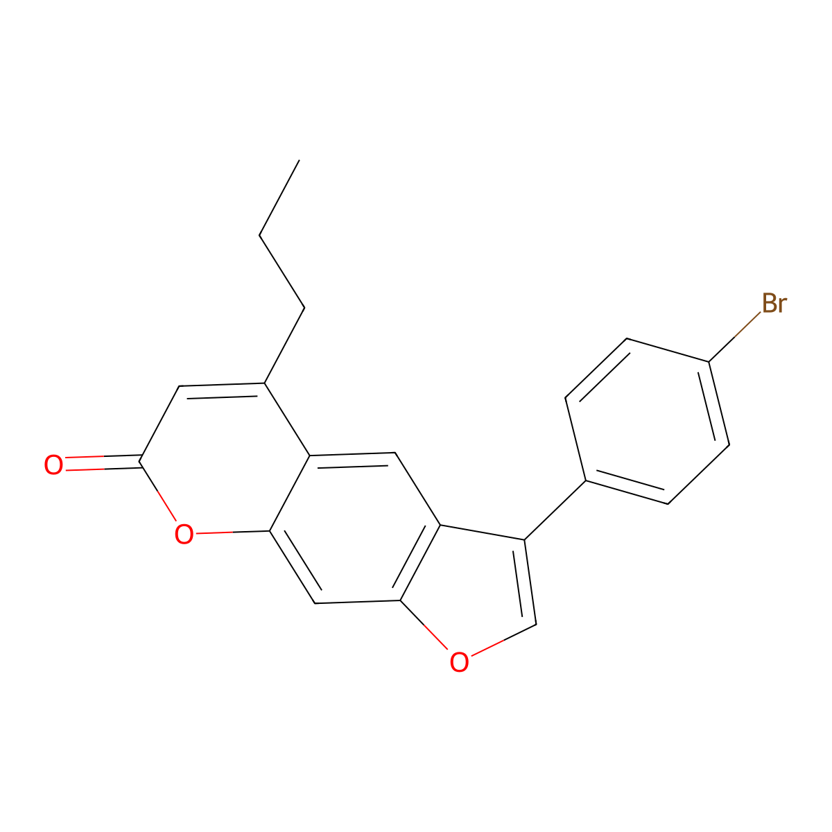 3-(4-bromophenyl)-5-propyl-7H-furo[3,2-g]chromen-7-one molecular structure, CAS 500204-81-9