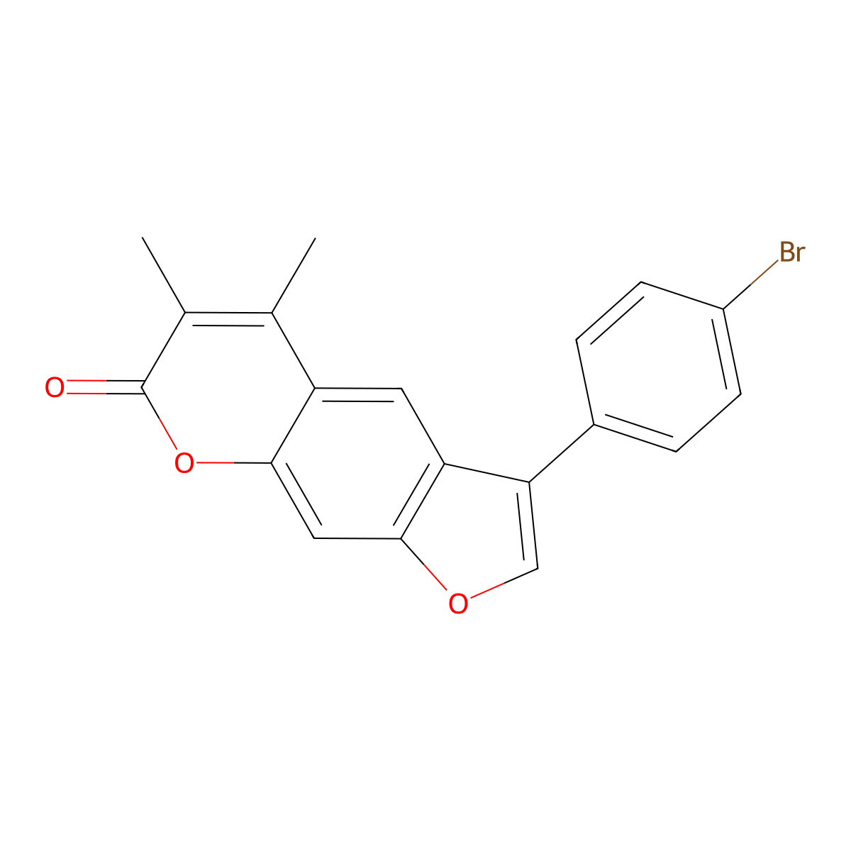 3-(4-bromophenyl)-5,6-dimethyl-7H-furo[3,2-g]chromen-7-one molecular structure, CAS 500204-82-0