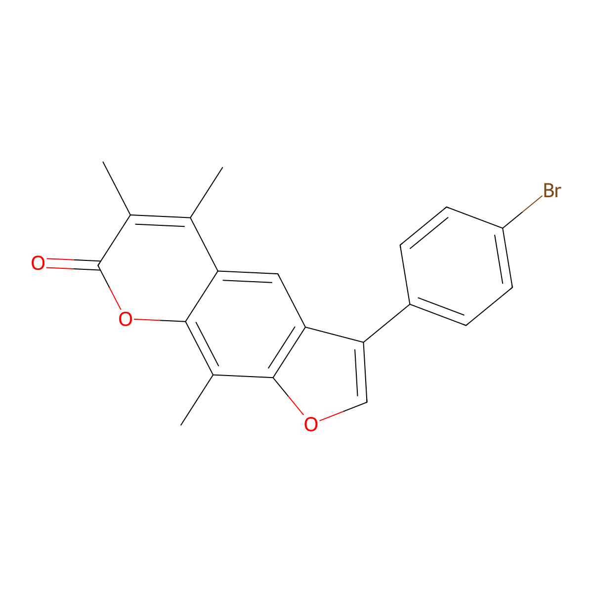 3-(4-bromophenyl)-5,6,9-trimethyl-7H-furo[3,2-g]chromen-7-one molecular structure, CAS 500204-83-1