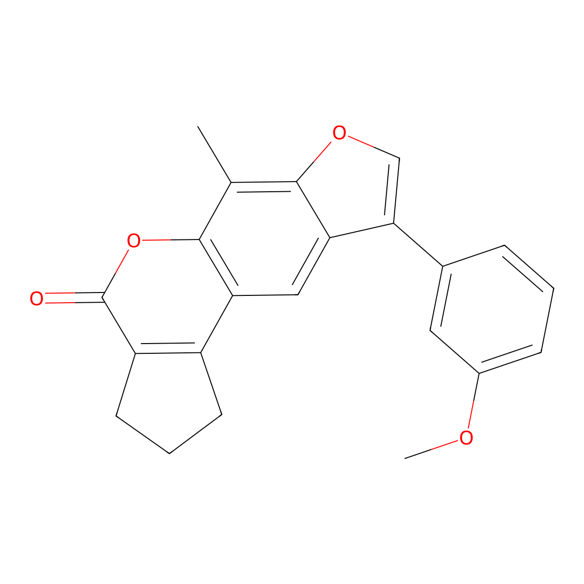 9-(3-methoxyphenyl)-6-methyl-2,3-dihydrocyclopenta[c]furo[3,2-g]chromen-4(1H)-one molecular structure, CAS 500204-85-3