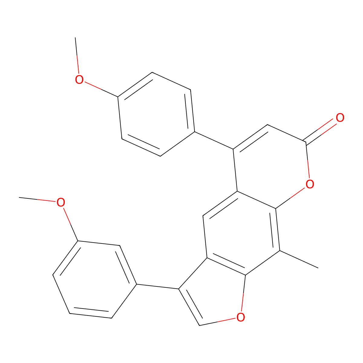 3-(3-methoxyphenyl)-5-(4-methoxyphenyl)-9-methyl-7H-furo[3,2-g]chromen-7-one molecular structure, CAS 500204-86-4