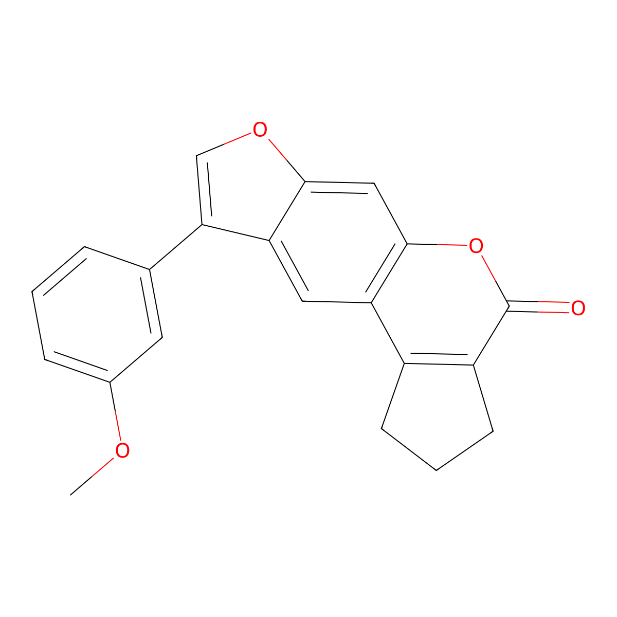 9-(3-methoxyphenyl)-2,3-dihydrocyclopenta[c]furo[3,2-g]chromen-4(1H)-one molecular structure, CAS 500204-87-5