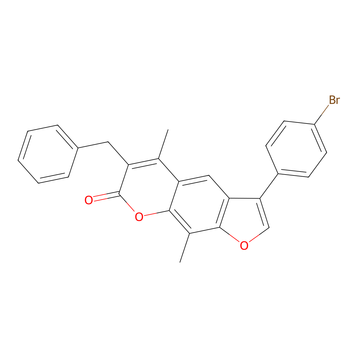 6-benzyl-3-(4-bromophenyl)-5,9-dimethyl-7H-furo[3,2-g]chromen-7-one molecular structure, CAS 500204-89-7