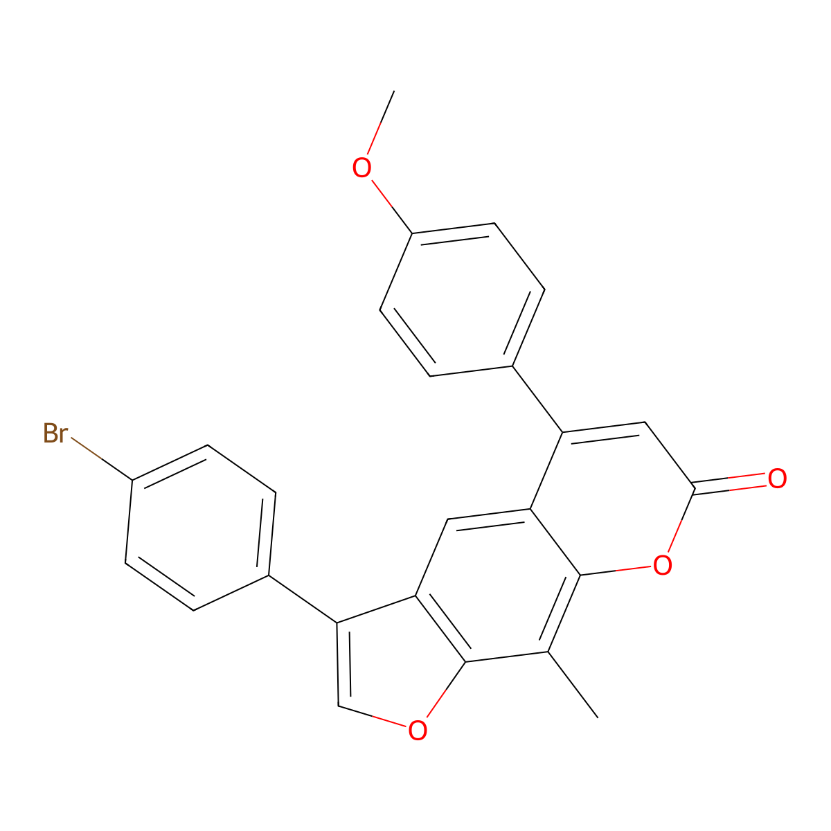 3-(4-bromophenyl)-5-(4-methoxyphenyl)-9-methyl-7H-furo[3,2-g]chromen-7-one molecular structure, CAS 500204-90-0