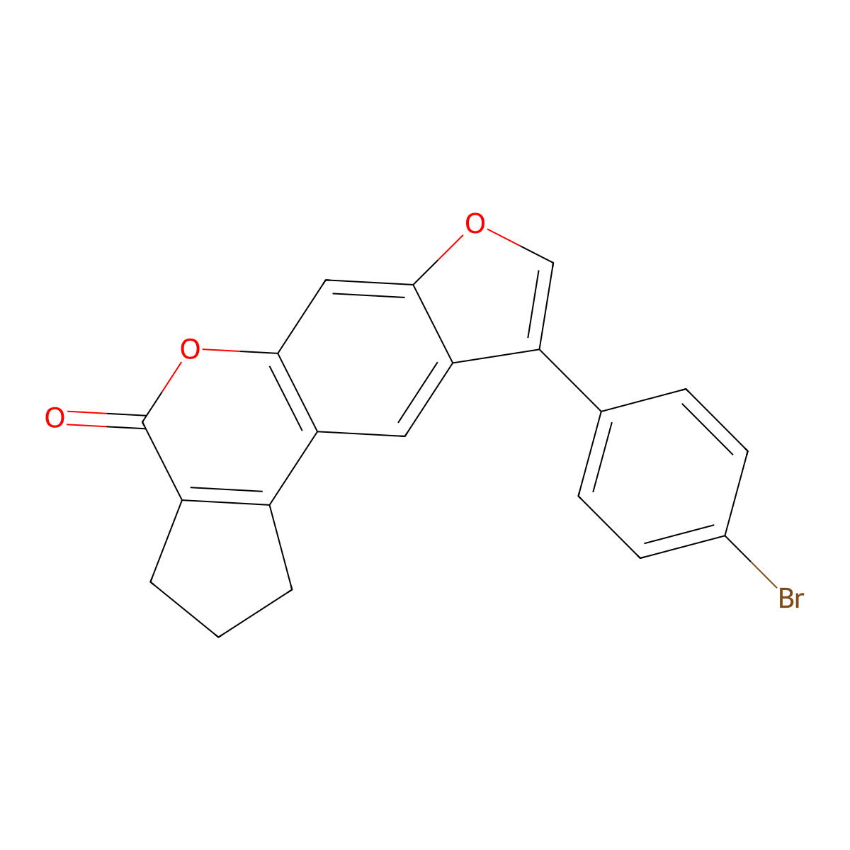 9-(4-bromophenyl)-2,3-dihydrocyclopenta[c]furo[3,2-g]chromen-4(1H)-one molecular structure, CAS 500204-91-1