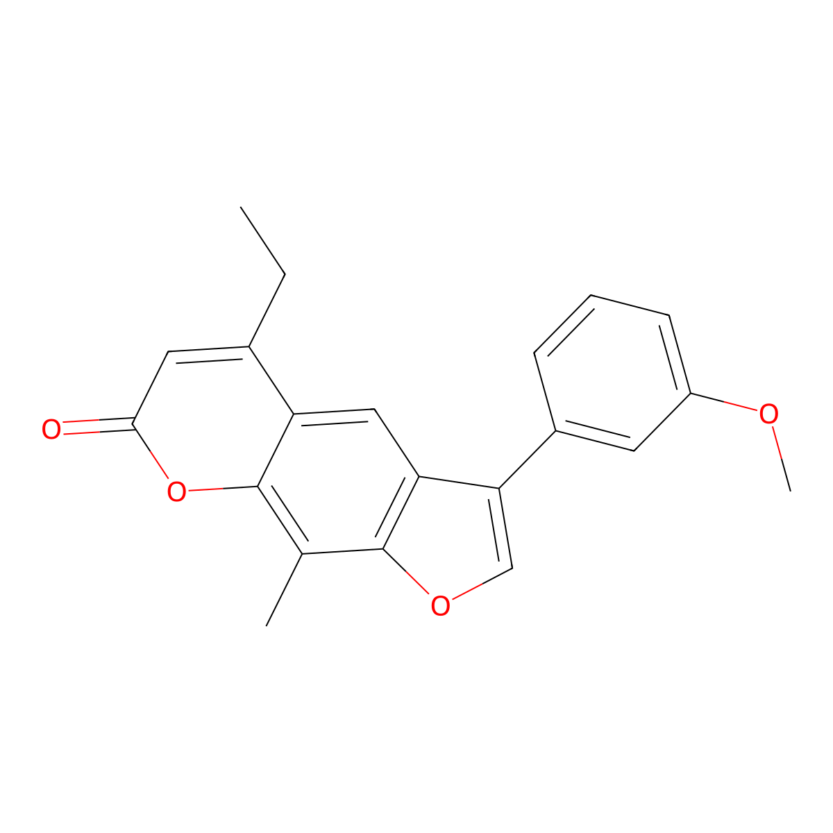 5-ethyl-3-(3-methoxyphenyl)-9-methyl-7H-furo[3,2-g]chromen-7-one molecular structure, CAS 500204-92-2