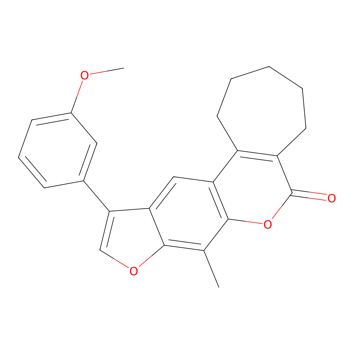 11-(3-methoxyphenyl)-8-methyl-2,3,4,5-tetrahydrocyclohepta[c]furo[3,2-g]chromen-6(1H)-one molecular structure, CAS 500204-94-4