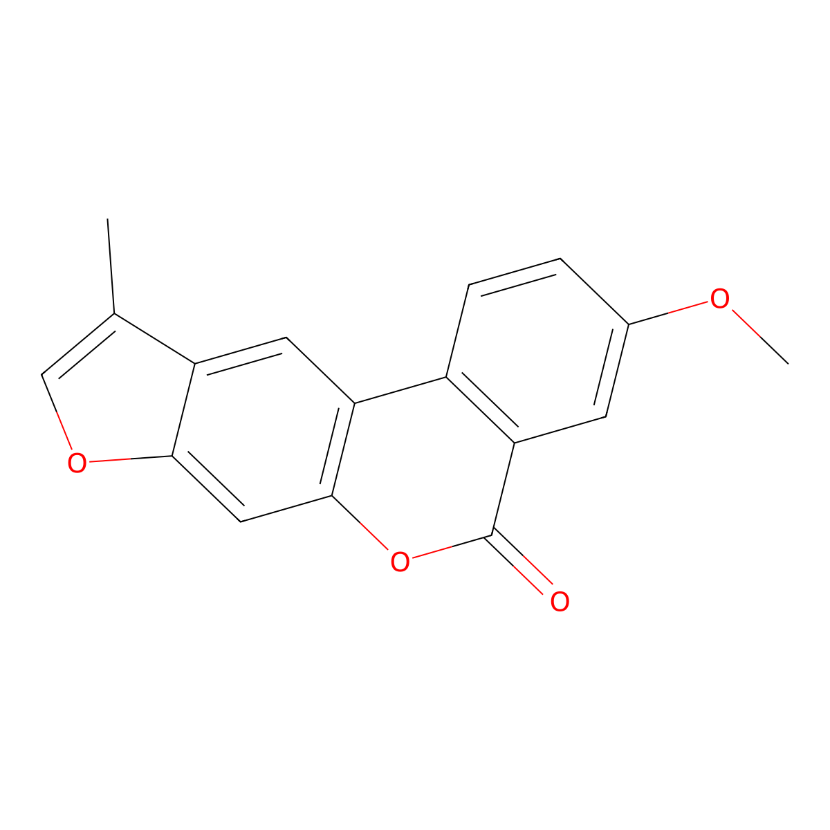 3-methoxy-10-methyl-5H-benzo[c]furo[3,2-g]chromen-5-one molecular structure, CAS 500204-95-5