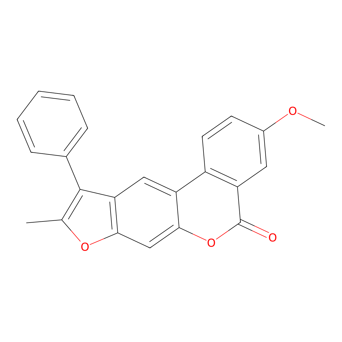 3-methoxy-9-methyl-10-phenyl-5H-benzo[c]furo[3,2-g]chromen-5-one molecular structure, CAS 500204-97-7