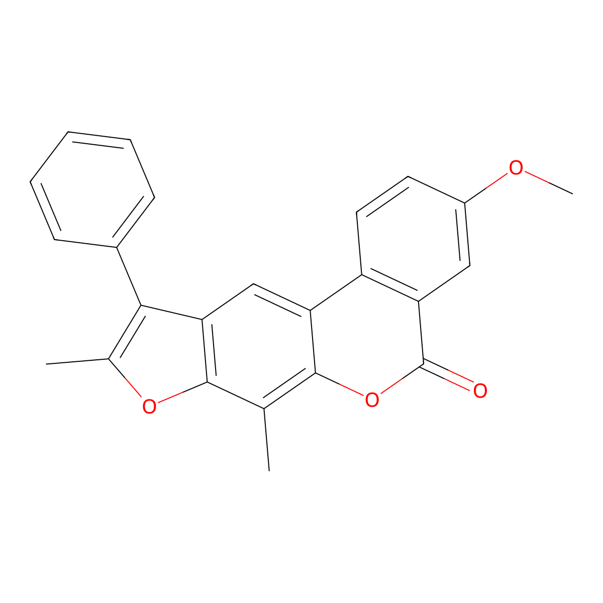 3-methoxy-7,9-dimethyl-10-phenyl-5H-benzo[c]furo[3,2-g]chromen-5-one molecular structure, CAS 500205-03-8
