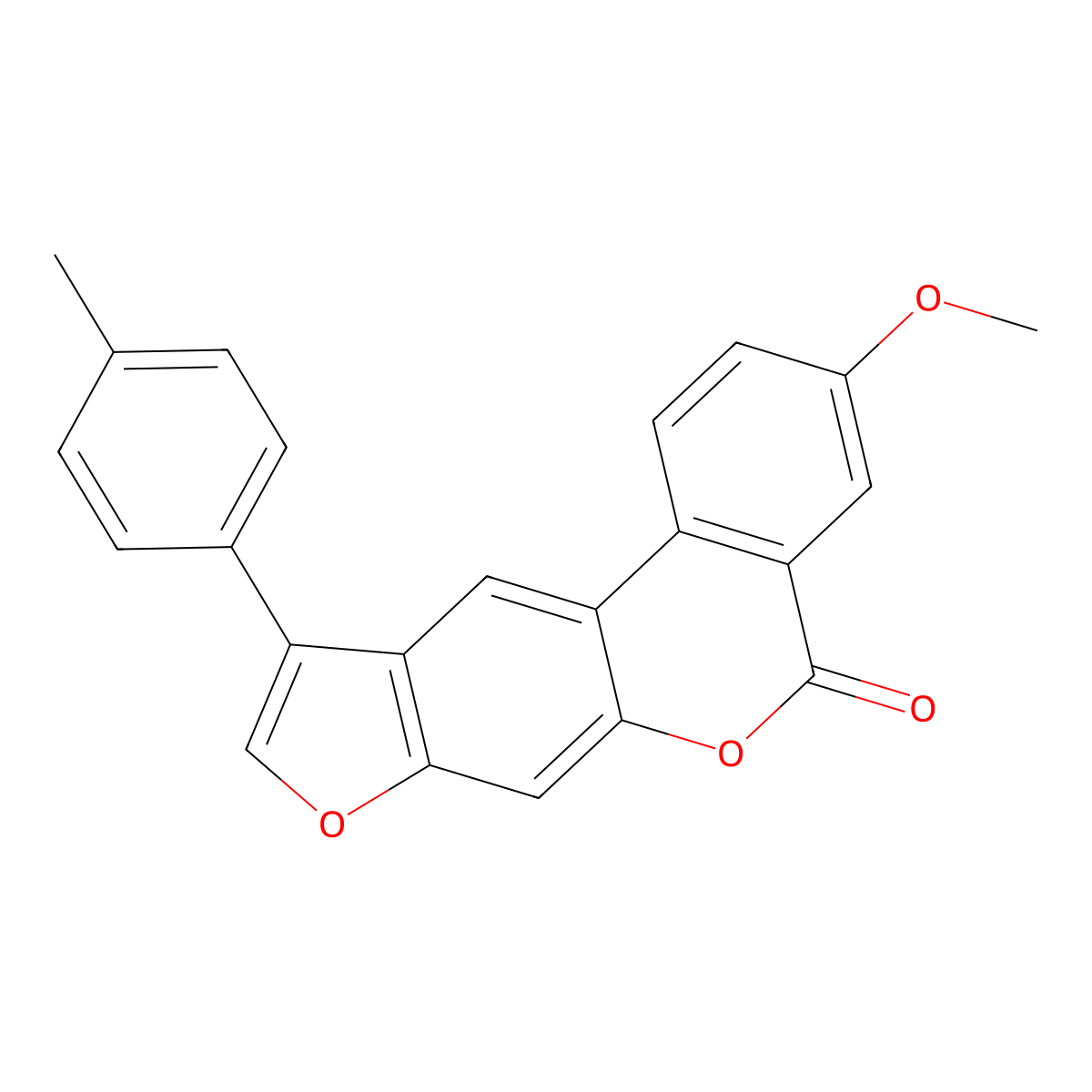 3-methoxy-10-(4-methylphenyl)-5H-benzo[c]furo[3,2-g]chromen-5-one molecular structure, CAS 500205-04-9