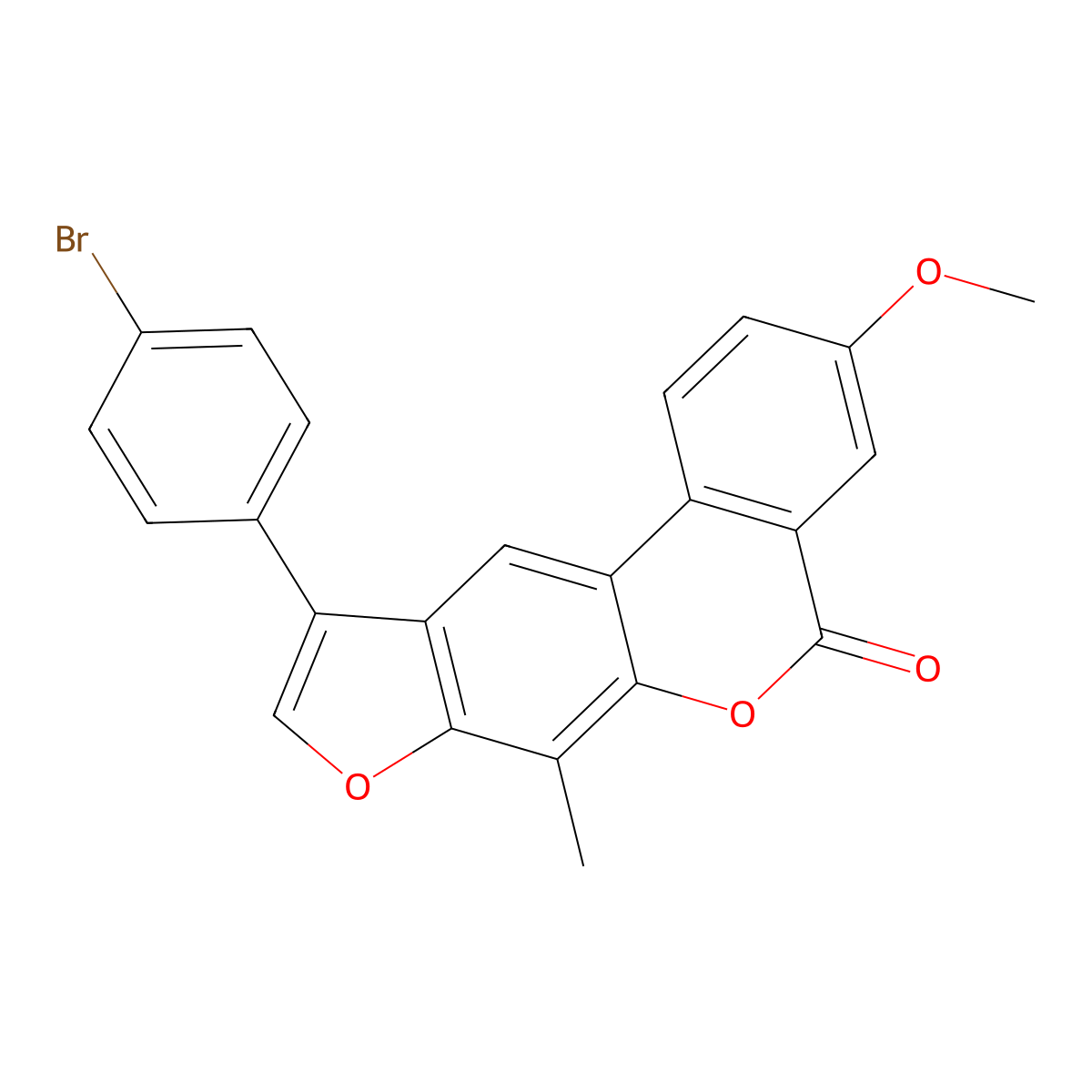 10-(4-bromophenyl)-3-methoxy-7-methyl-5H-benzo[c]furo[3,2-g]chromen-5-one molecular structure, CAS 500205-07-2