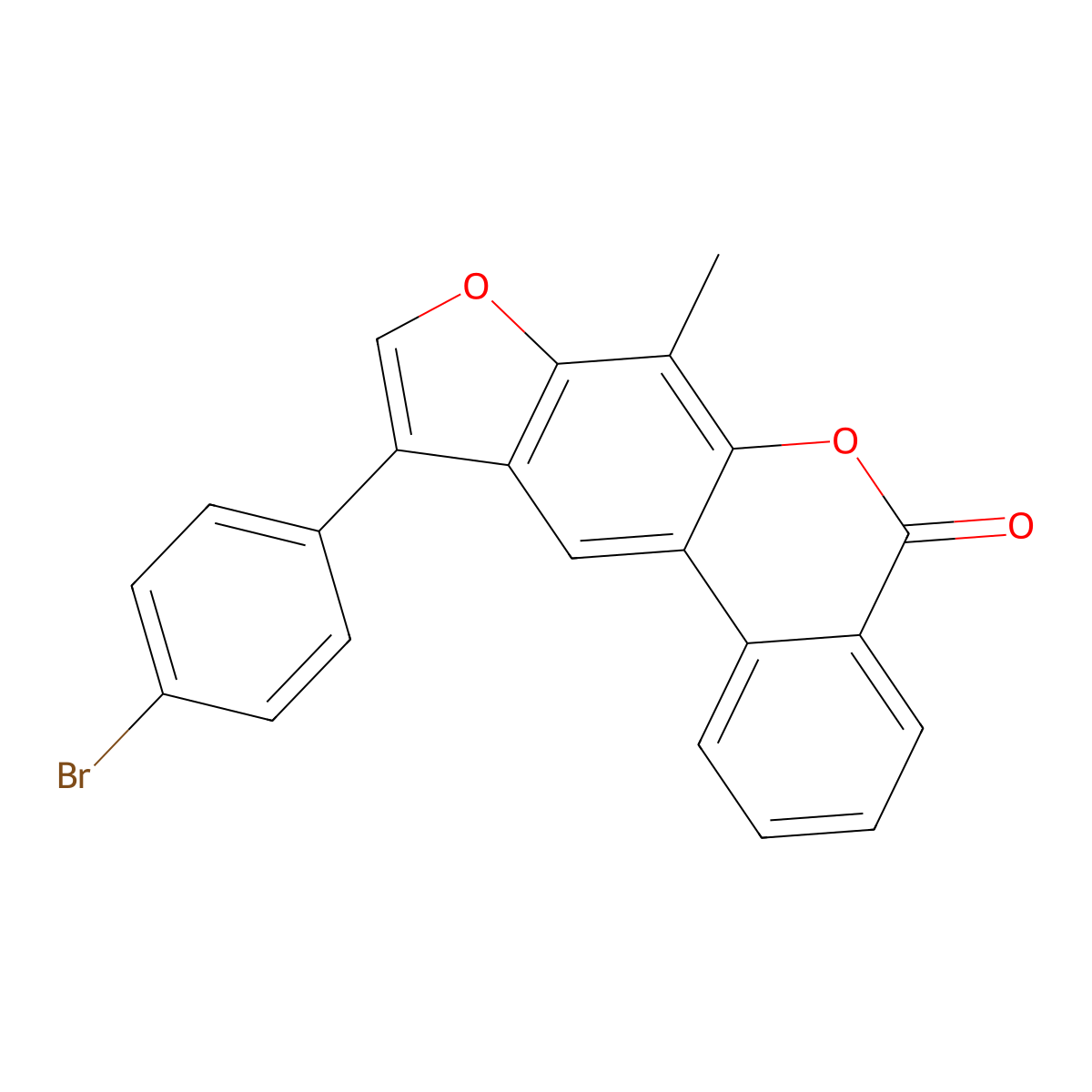 10-(4-bromophenyl)-7-methyl-5H-benzo[c]furo[3,2-g]chromen-5-one molecular structure, CAS 500205-08-3