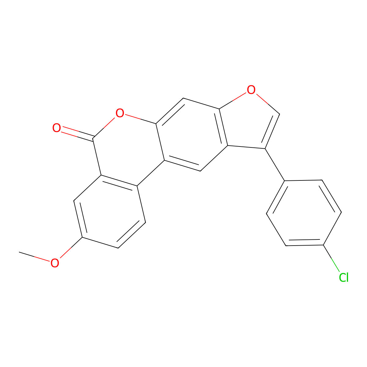 10-(4-chlorophenyl)-3-methoxy-5H-benzo[c]furo[3,2-g]chromen-5-one molecular structure, CAS 500205-11-8