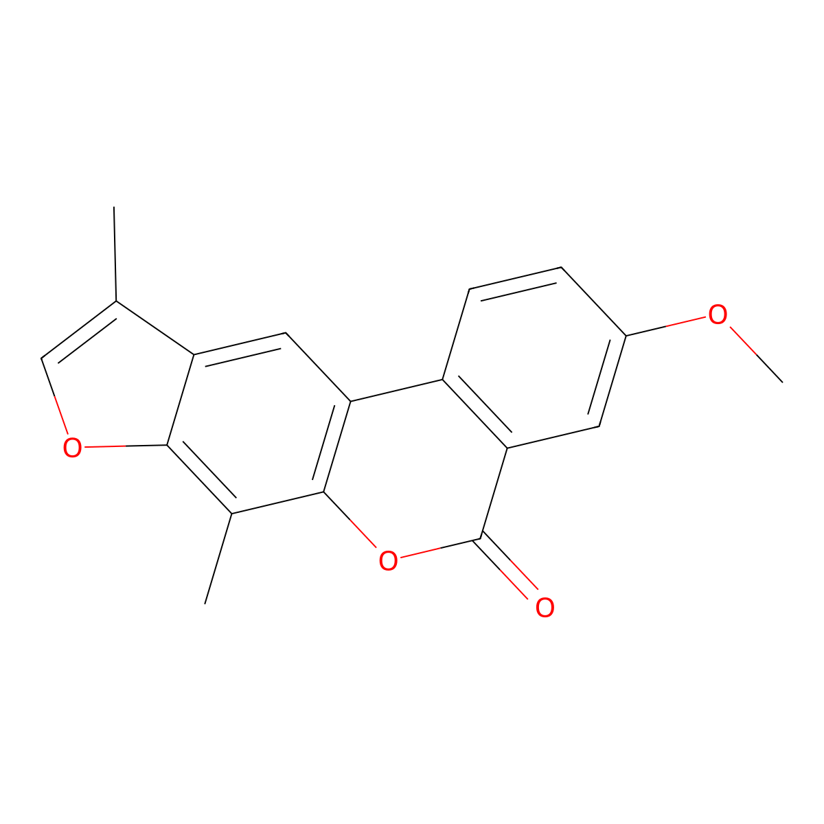 3-methoxy-7,10-dimethyl-5H-benzo[c]furo[3,2-g]chromen-5-one molecular structure, CAS 500205-12-9