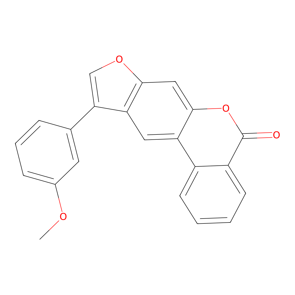 10-(3-methoxyphenyl)-5H-benzo[c]furo[3,2-g]chromen-5-one molecular structure, CAS 500205-13-0