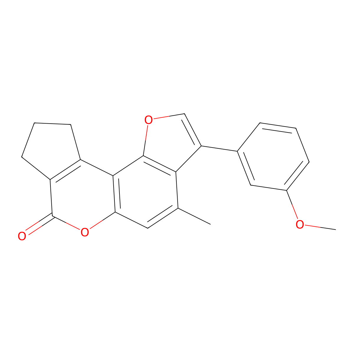 3-(3-methoxyphenyl)-4-methyl-9,10-dihydrocyclopenta[c]furo[2,3-f]chromen-7(8H)-one molecular structure, CAS 500205-15-2