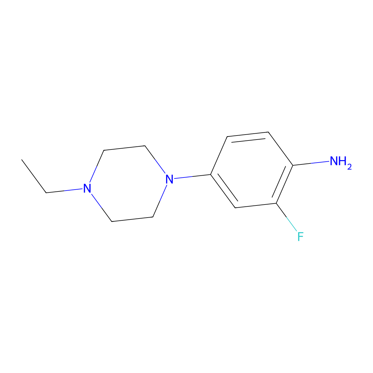 4-(4-Ethylpiperazin-1-yl)-2-fluoroaniline molecular structure, CAS 500205-60-7