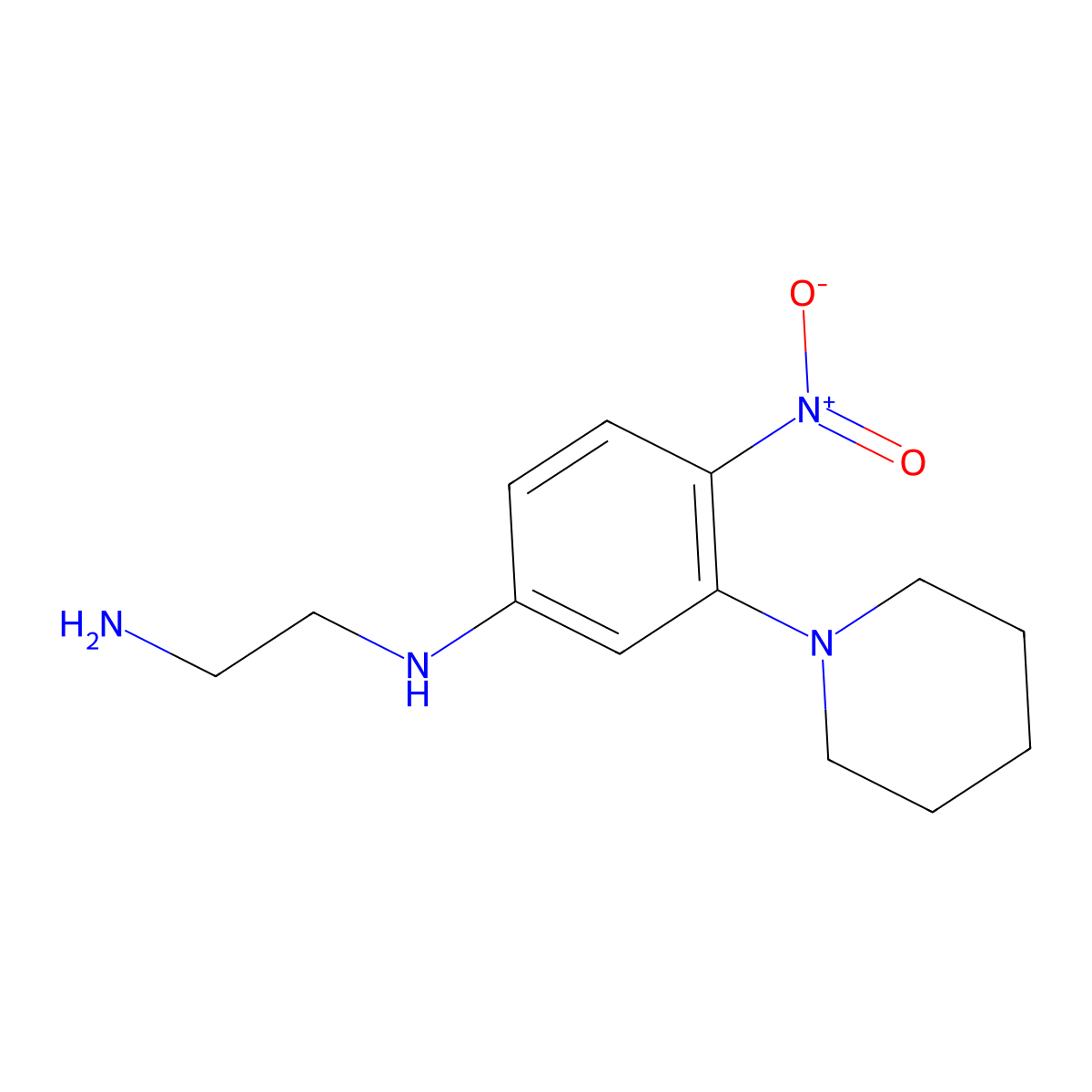 N'-(4-nitro-3-piperidin-1-ylphenyl)ethane-1,2-diamine molecular structure, CAS 500210-06-0
