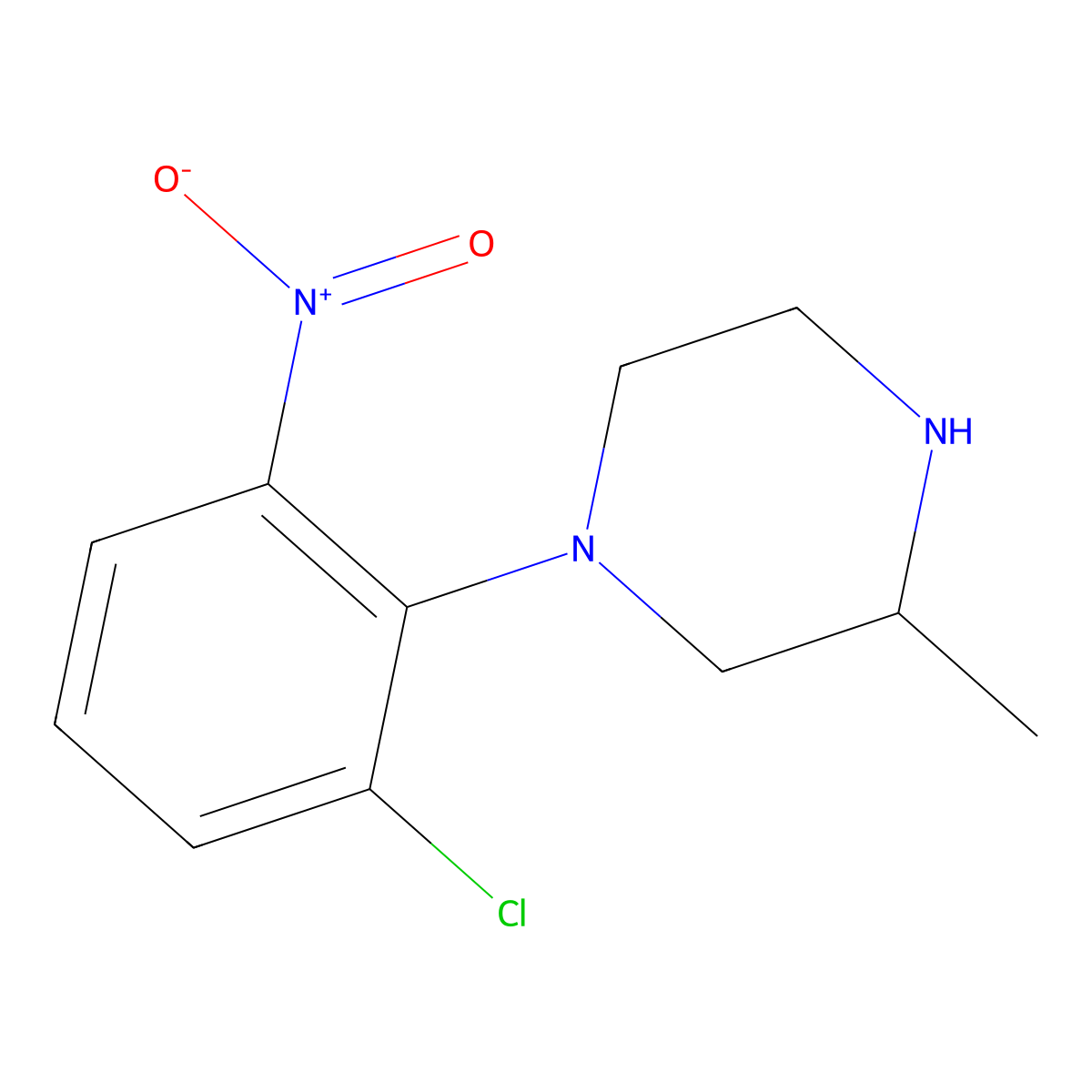 1-(2-Chloro-6-nitrophenyl)-3-methylpiperazine molecular structure, CAS 500210-07-1