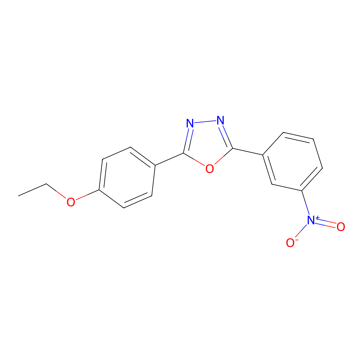 2-(4-Ethoxyphenyl)-5-(3-nitrophenyl)-1,3,4-oxadiazole molecular structure, CAS 500211-40-5