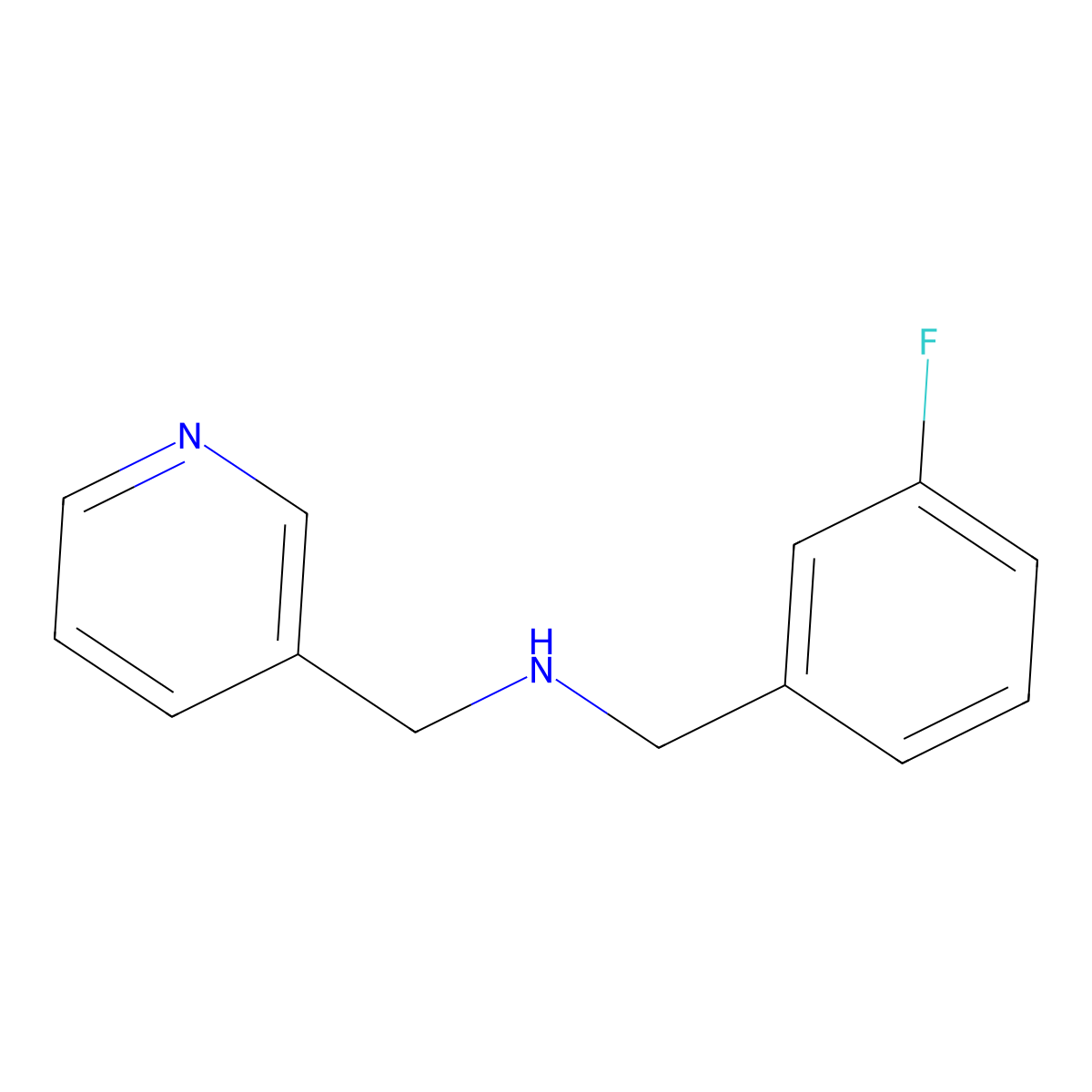 N-(3-Fluorobenzyl)-1-(pyridin-3-yl)methanamine molecular structure, CAS 500221-73-8