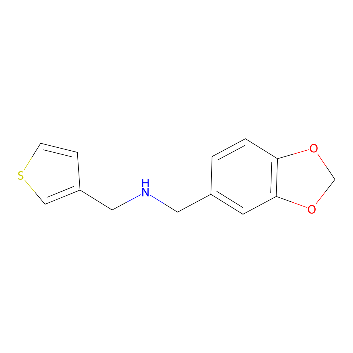 1-(1,3-benzodioxol-5-yl)-N-(thiophen-3-ylmethyl)methanamine molecular structure, CAS 500221-76-1