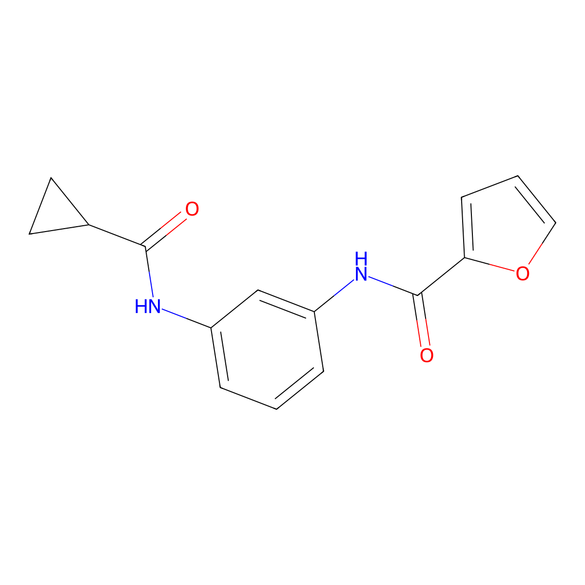 N-[3-(cyclopropanecarbonylamino)phenyl]furan-2-carboxamide molecular structure, CAS 500261-20-1