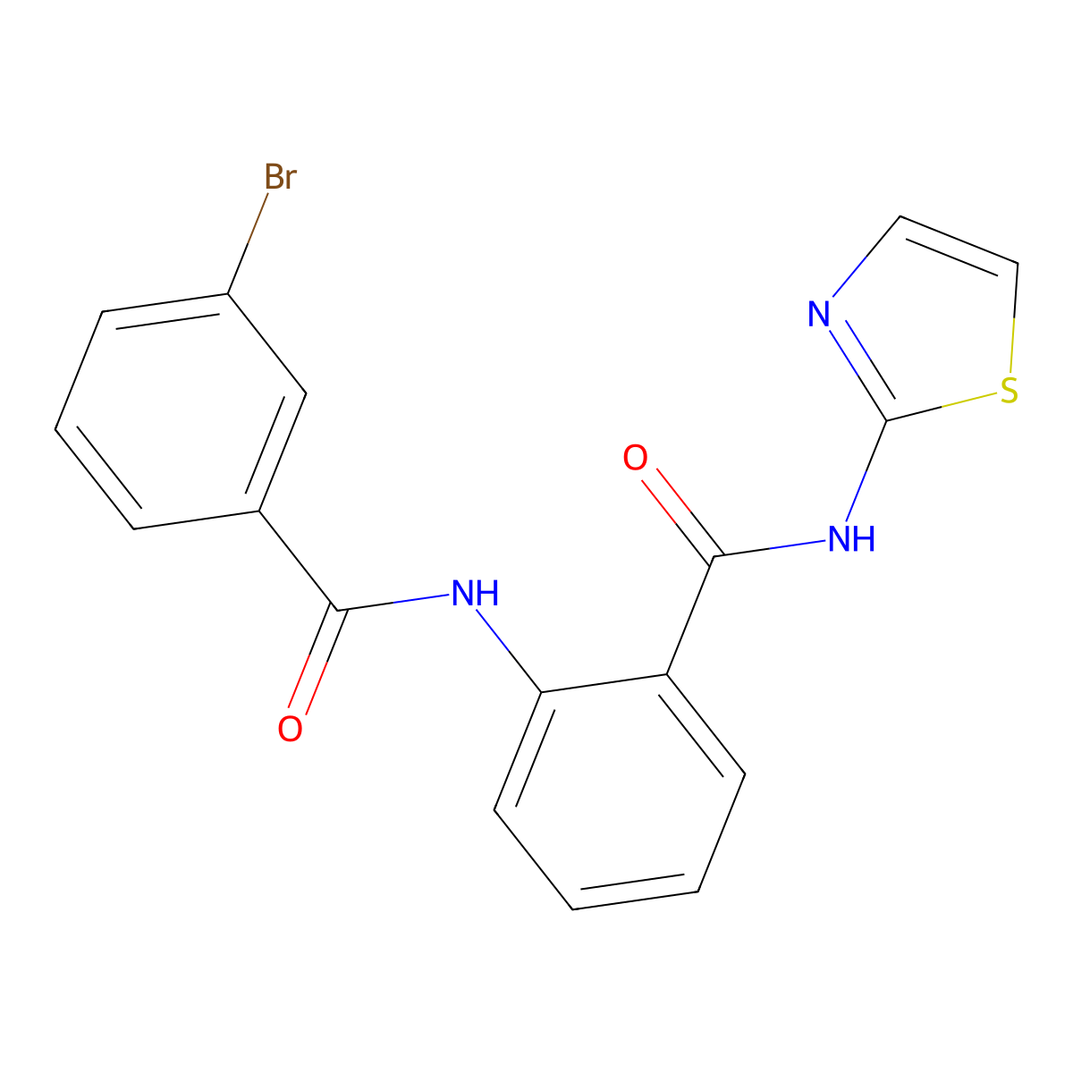 2-[(3-bromobenzoyl)amino]-N-(1,3-thiazol-2-yl)benzamide molecular structure, CAS 500261-36-9