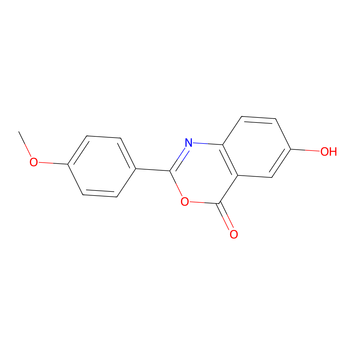 6-Hydroxy-2-(4-methoxyphenyl)-3,1-benzoxazin-4-one molecular structure, CAS 500261-51-8