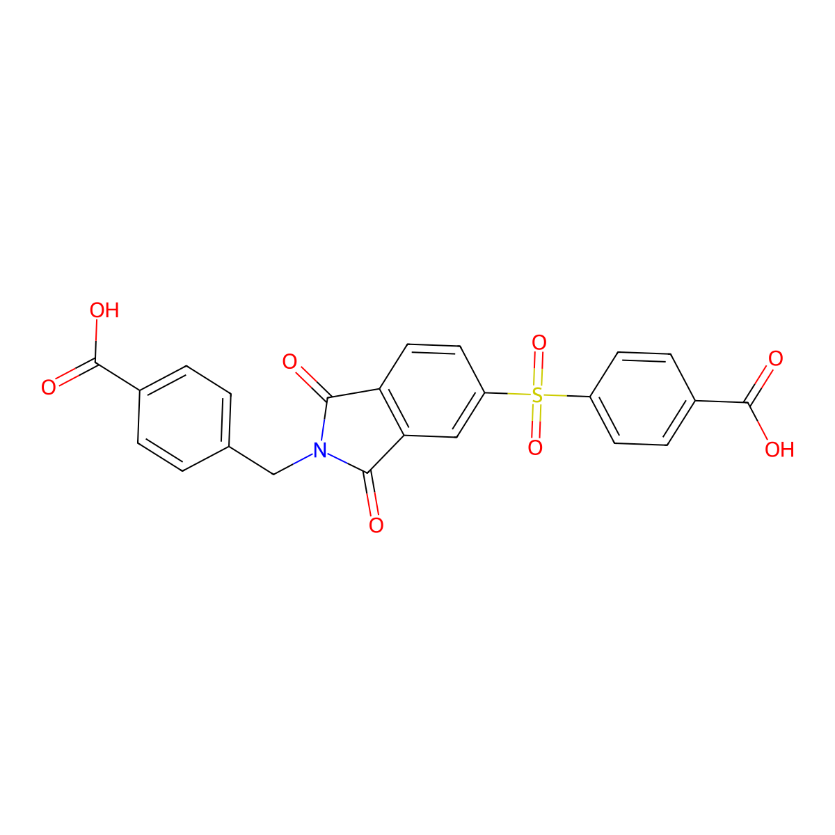 4-{[2-(4-carboxybenzyl)-1,3-dioxo-2,3-dihydro-1H-isoindol-5-yl]sulfonyl}benzoic acid molecular structure, CAS 500261-55-2