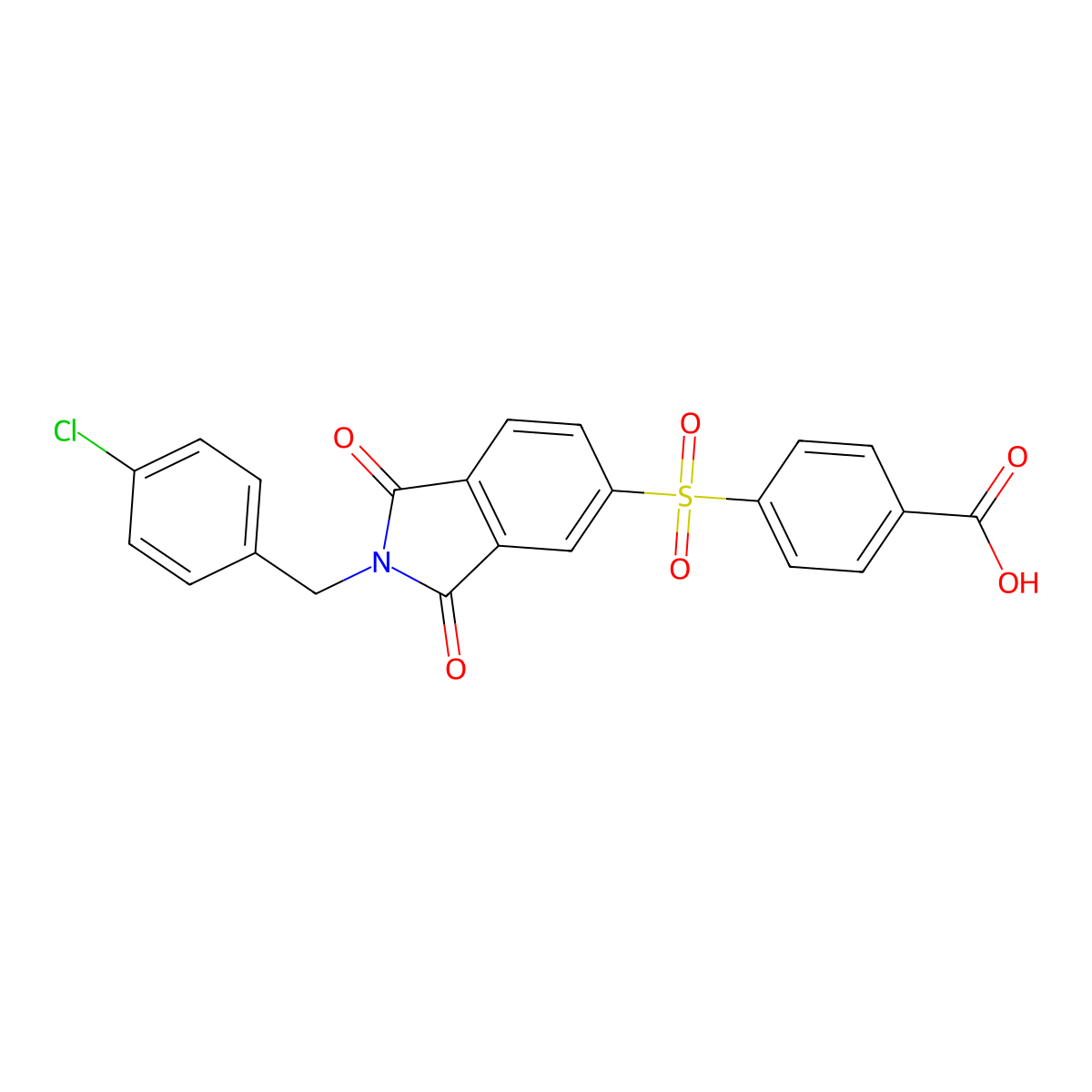 4-{[2-(4-chlorobenzyl)-1,3-dioxo-2,3-dihydro-1H-isoindol-5-yl]sulfonyl}benzoic acid molecular structure, CAS 500261-57-4