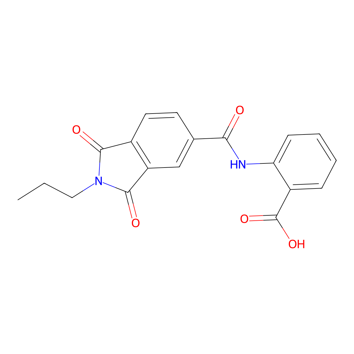 2-{[(1,3-dioxo-2-propyl-2,3-dihydro-1H-isoindol-5-yl)carbonyl]amino}benzoic acid molecular structure, CAS 500261-61-0