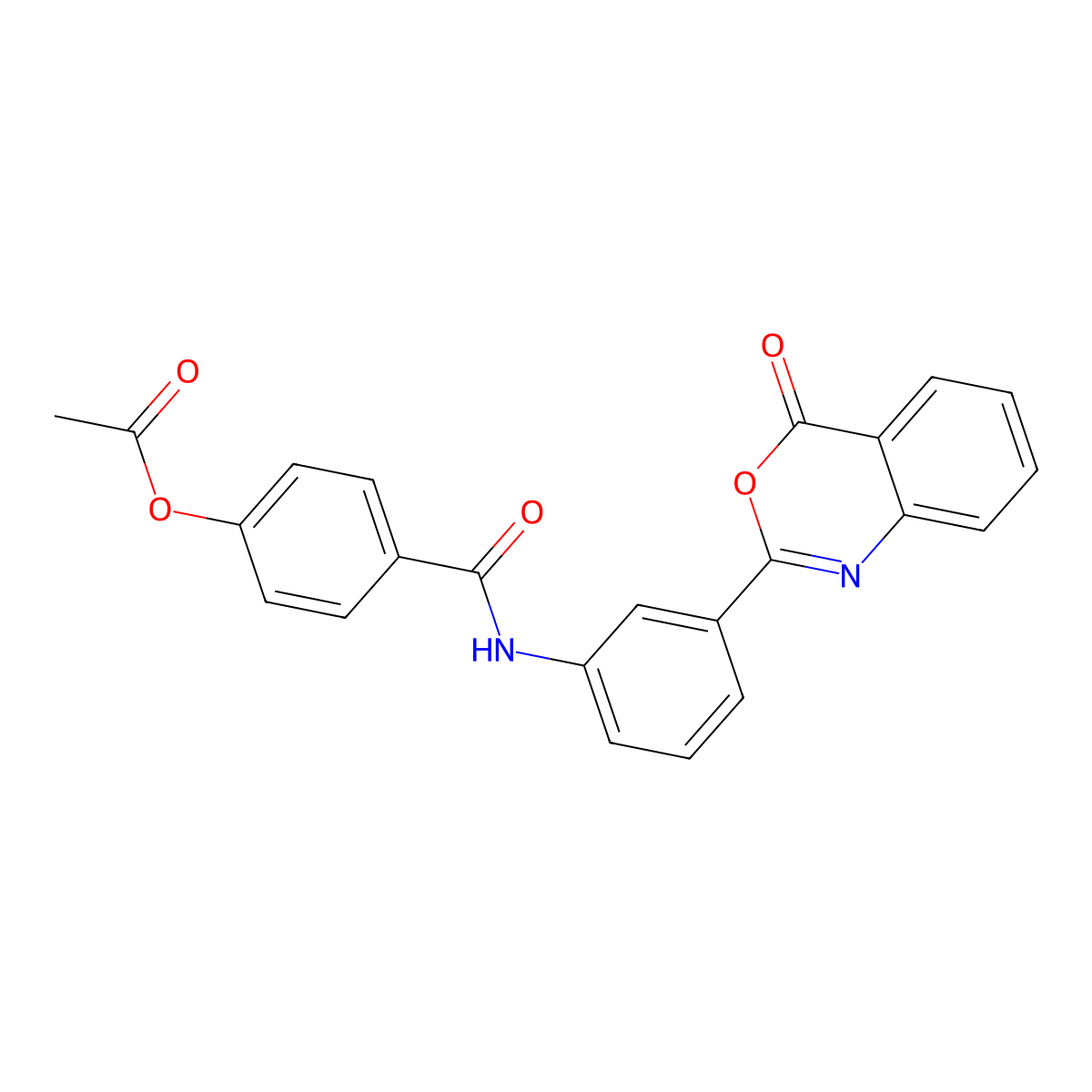 4-{[3-(4-oxo-4H-3,1-benzoxazin-2-yl)phenyl]carbamoyl}phenyl acetate molecular structure, CAS 500261-65-4