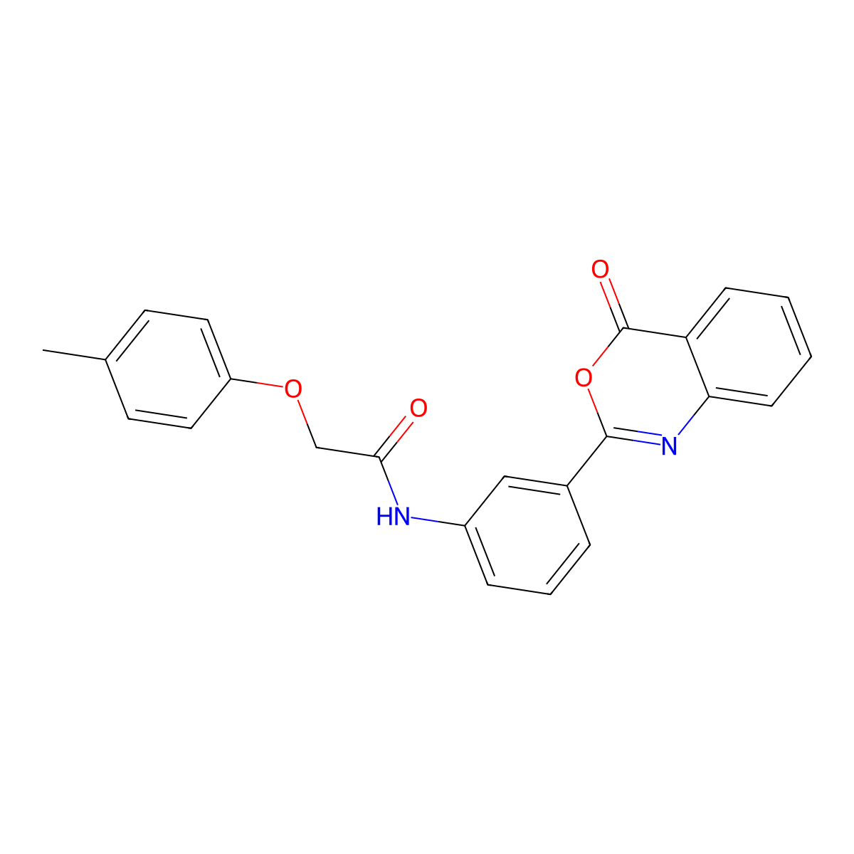 2-(4-methylphenoxy)-N-[3-(4-oxo-4H-3,1-benzoxazin-2-yl)phenyl]acetamide molecular structure, CAS 500261-72-3
